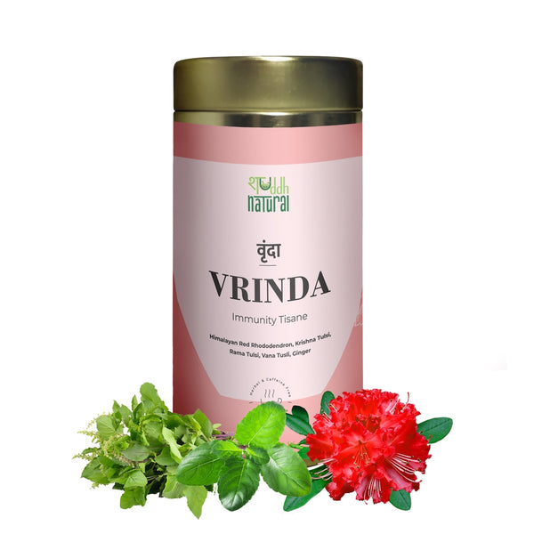 Cold Cough Relief Tea | Improves Digestion  | Caffeine Free | 40 Cups  | Vrinda | Floral Tisane