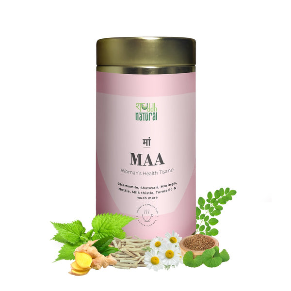 MAA Adaptogenic Women Wellness Tea | Galactagogue Blend For Lactation | Coliky Baby | Post-Partum Depression | Hormonal Imbalance | Caffeine Free | 40 Cups | Floral Tea