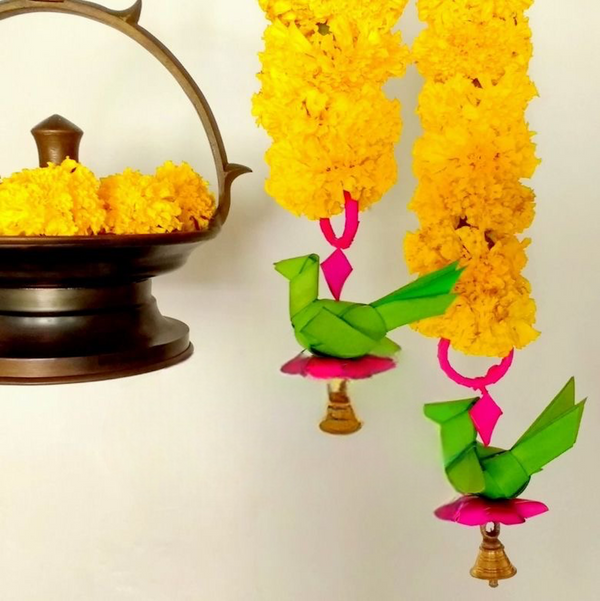 Hand Made Palm Leaf PARROT Hanging | Diwali Decoration | Pair of 2